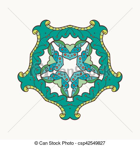 450x470 Vector Mandala. Mehndi Lace Tattoo. Oriental Weave With Vector