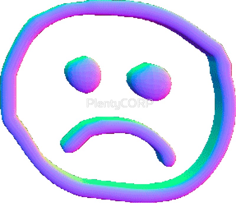 800x688 Unusual Ideas Design Sad Face Vaporwave Sad Face Stickers By