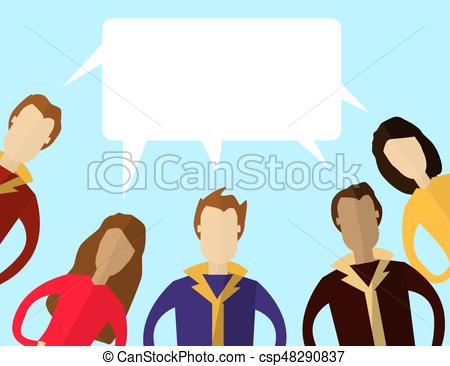 450x366 Mens And Women With Speech Bubbles. Teem Work, Communication
