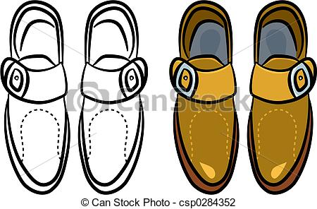 450x296 Mens Shoes. A Pair Of Generic Style Male Shoes Clip Art