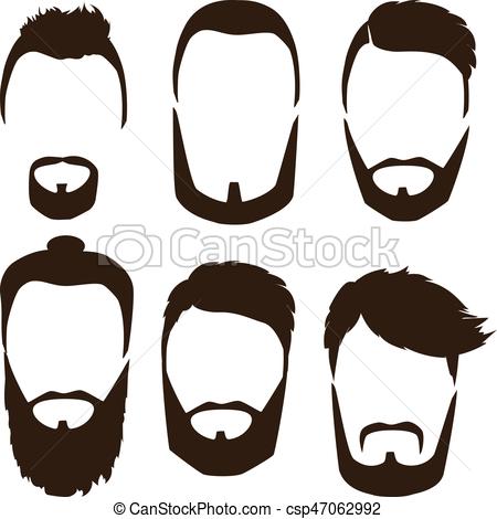 450x470 Set Of Mens Hairstyles, Beards And Mustaches. Gentlmen Eps