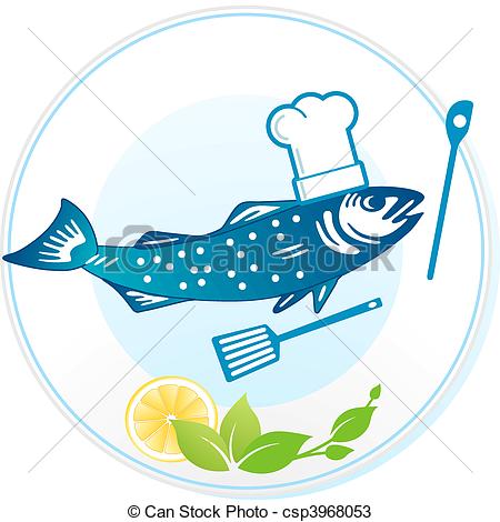 450x470 Fish Dish Restaurant Menu Royalty Free Vector Clip Art Image