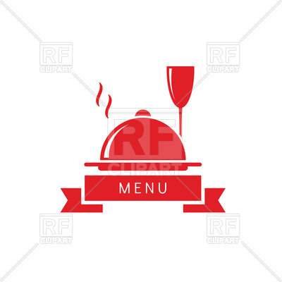 400x400 Wine Glass With Dish Restaurant Menu Logo Royalty Free Vector Clip