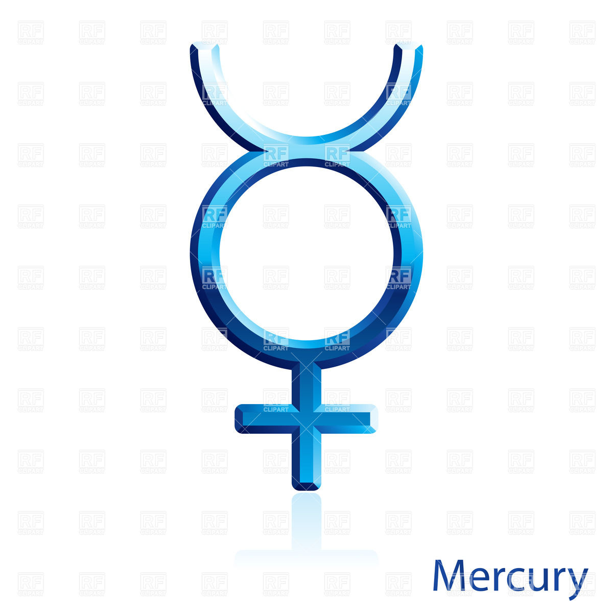 1200x1200 Shiny Blue Mercury Sign On White Background Royalty Free Vector