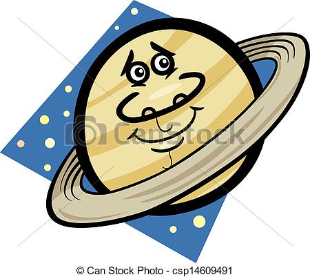 450x401 Funny Saturn Planet Cartoon Illustration. Cartoon Eps Vectors