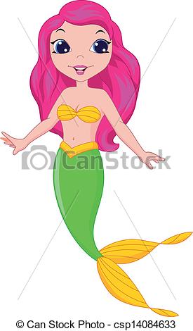 275x470 Vector Illustration Of Beautiful Mermaid Cartoon Vectors