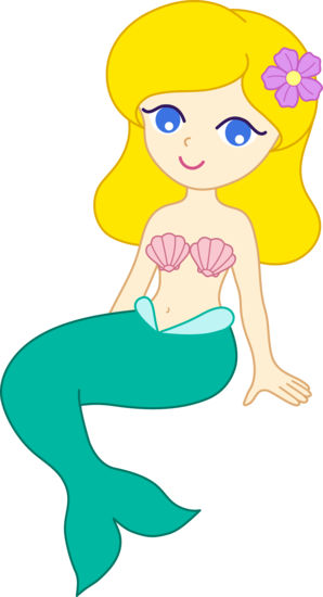 298x550 Cute Mermaid With Blonde Hair