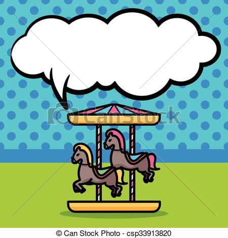 450x470 Merry Go Round Doodle Vector Illustration
