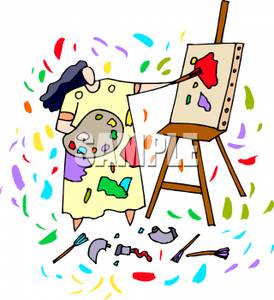 274x300 Clipart Picture A Woman Painting Messily
