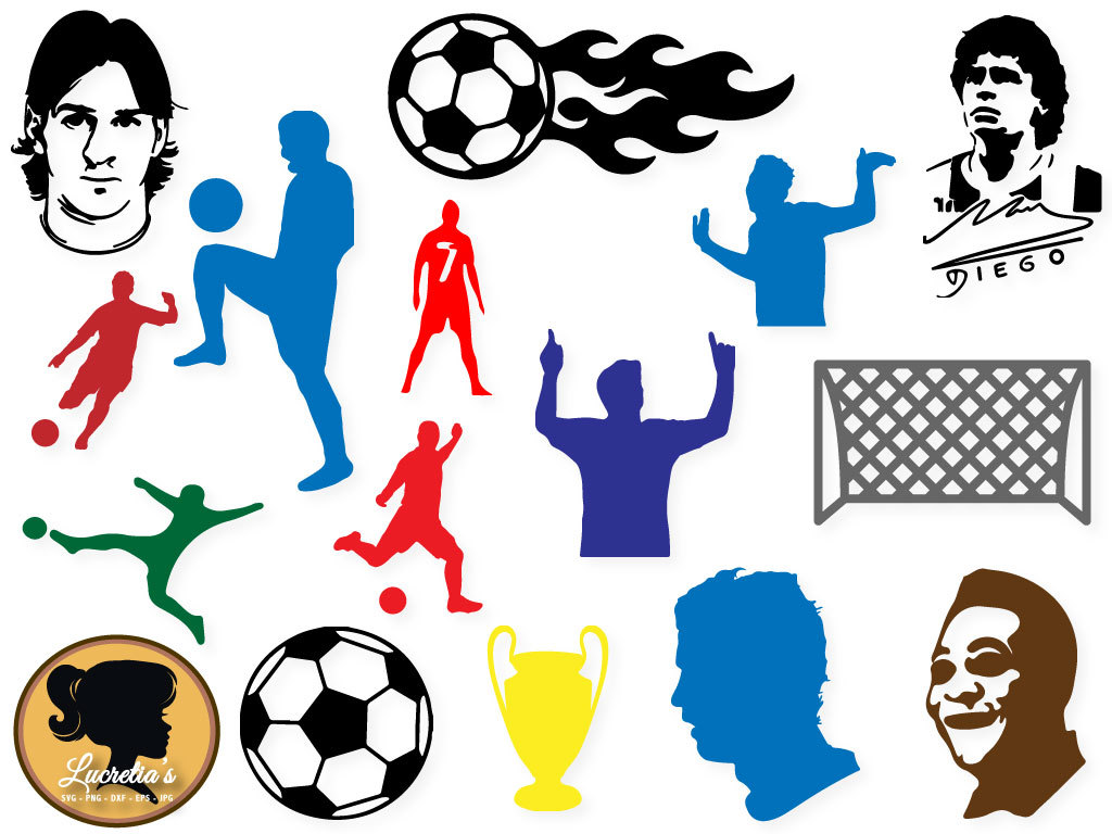 1024x768 Soccer Svg, Soccer Dxf, Soccer Clipart, Messi Silhouette, Maradona