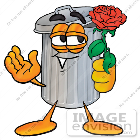 450x450 Cliprt Graphic Of Metal Trash Can Cartoon Character Holding