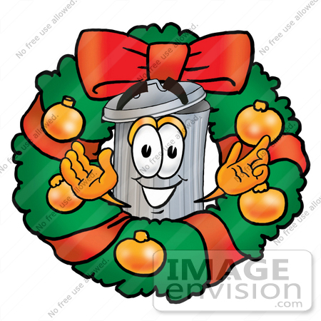 450x450 Clip Art Graphic Of A Metal Trash Can Cartoon Character In
