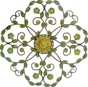 300x297 Decorative Floral Metal Craft Clip Art