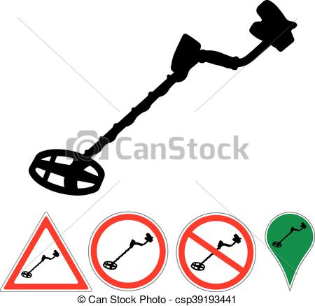 450x438 Metal Detector Sign On A White Eps Vector