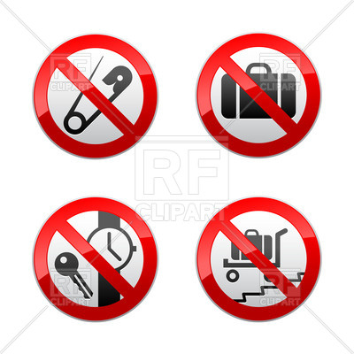 400x400 Airport Prohibited Signs