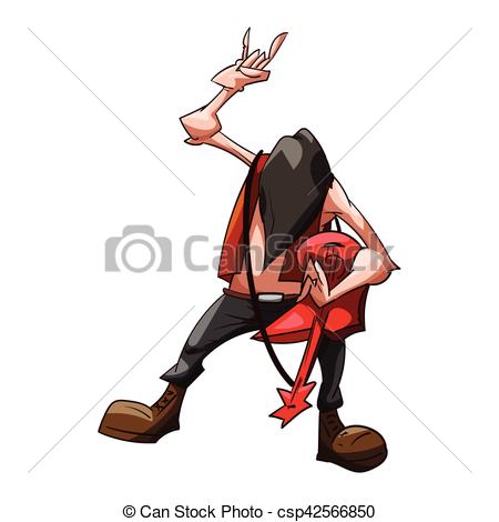 450x470 Cartoon Metal Musician. Colorful Vector Illustration