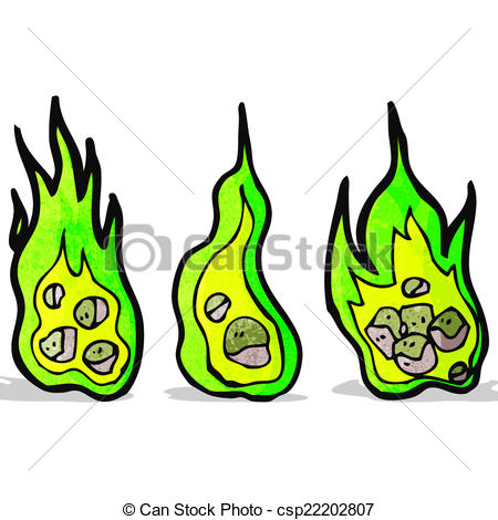 450x470 Flaming Green Meteor Cartoon.