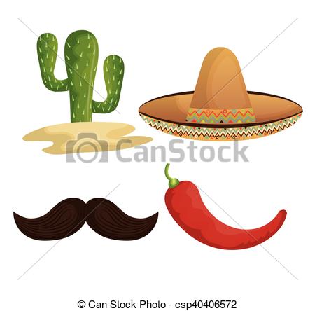 450x444 Collection Icons Mexican Culture Grpahic Isolated Vector