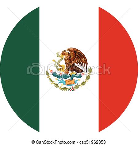 450x470 Round Mexico Flag Vector Icon Isolated On White Background