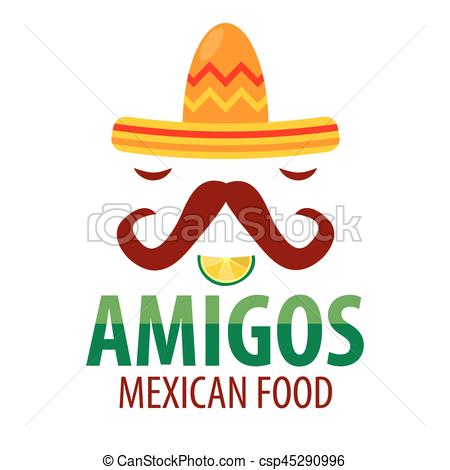 450x470 Mexican Food Restaurant Sombrero Mustaches Vector Icon Eps