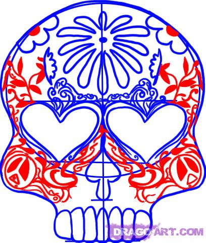 408x481 Drawn Sugar Skull Simple Sugar