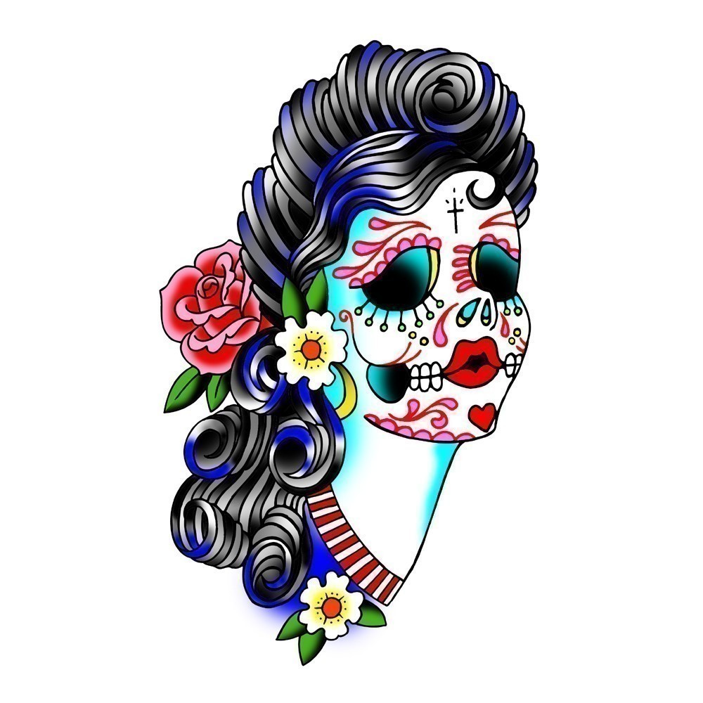 1000x1000 Sugar Skull Clipart Female