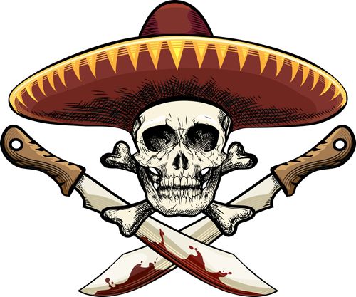 500x417 Vintage Skull Labels Creative Vector 05 Caveiras