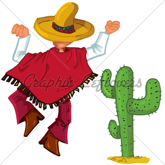 325x325 Cartoon Mexican Islolated One White Gl Stock Images