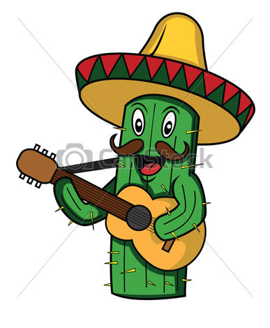 387x470 Mexico Cactus Cartoon Vector Illustration Vector