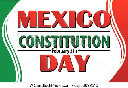 450x311 Mexico Constitution Day With Mexican Flag Border Vector Clip Art