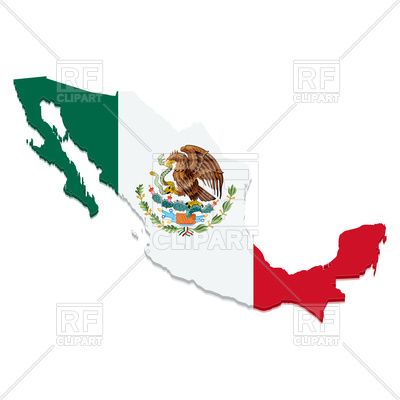 400x400 Mexico Map With Flag On White Background Royalty Free Vector Clip