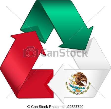 450x439 Recycle Mexico. Mexican Flag Merged With A Recycling Eps Vector