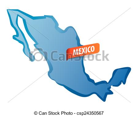 450x380 Blue Vector Mexico Map Clip Art Vector