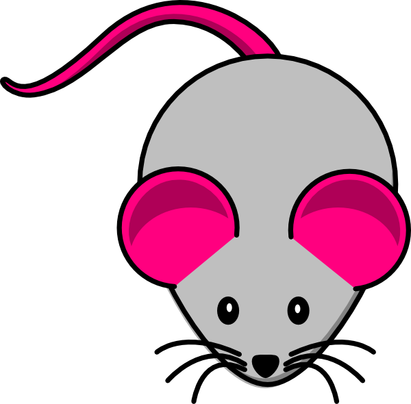 600x590 Grey Pink Mouse Clip Art