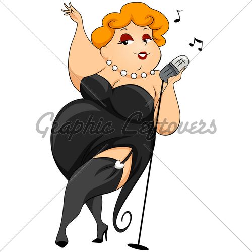 500x500 Free Clip Art Fat Lady Sings Plump Woman Singing With Clipping