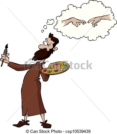 411x470 Michelangelo On A White Background Vector Illustration Vectors