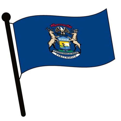 500x500 Michigan Waving Flag Clip Art