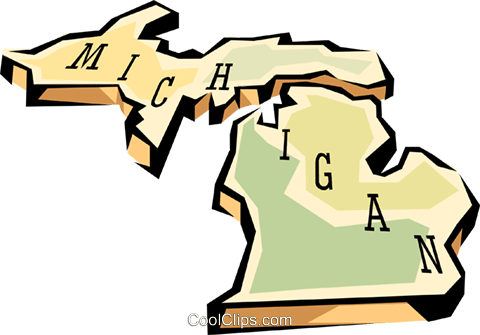 480x335 Michigan State Map Royalty Free Vector Clip Art Illustration