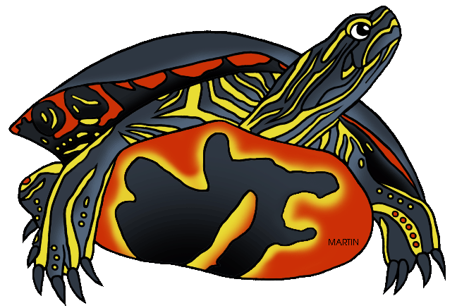 648x437 United States Clip Art By Phillip Martin, Michigan State Reptile