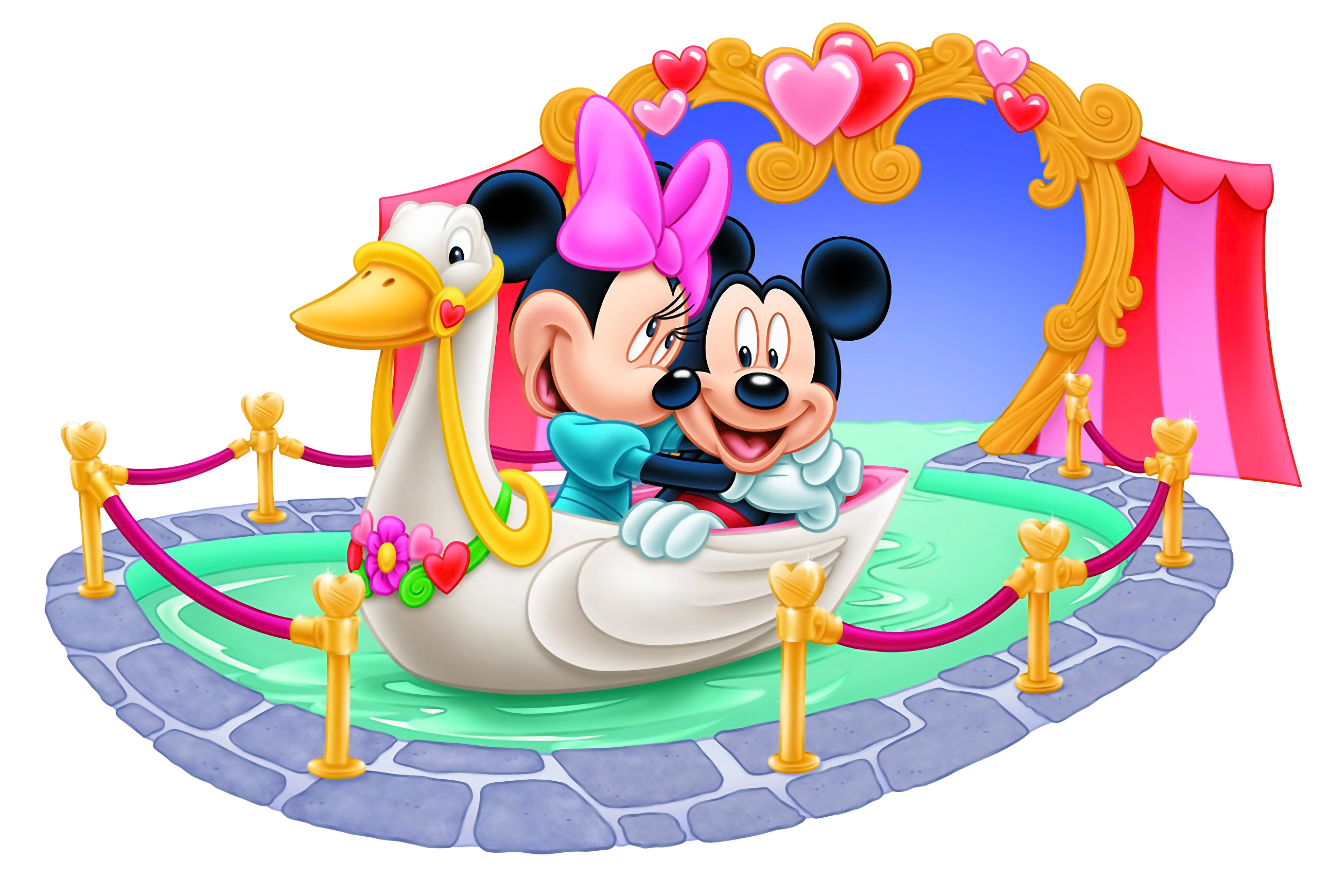 2582x1741 Mickey And Minnie Mouse Tunnel Of Love Png Clipart Image