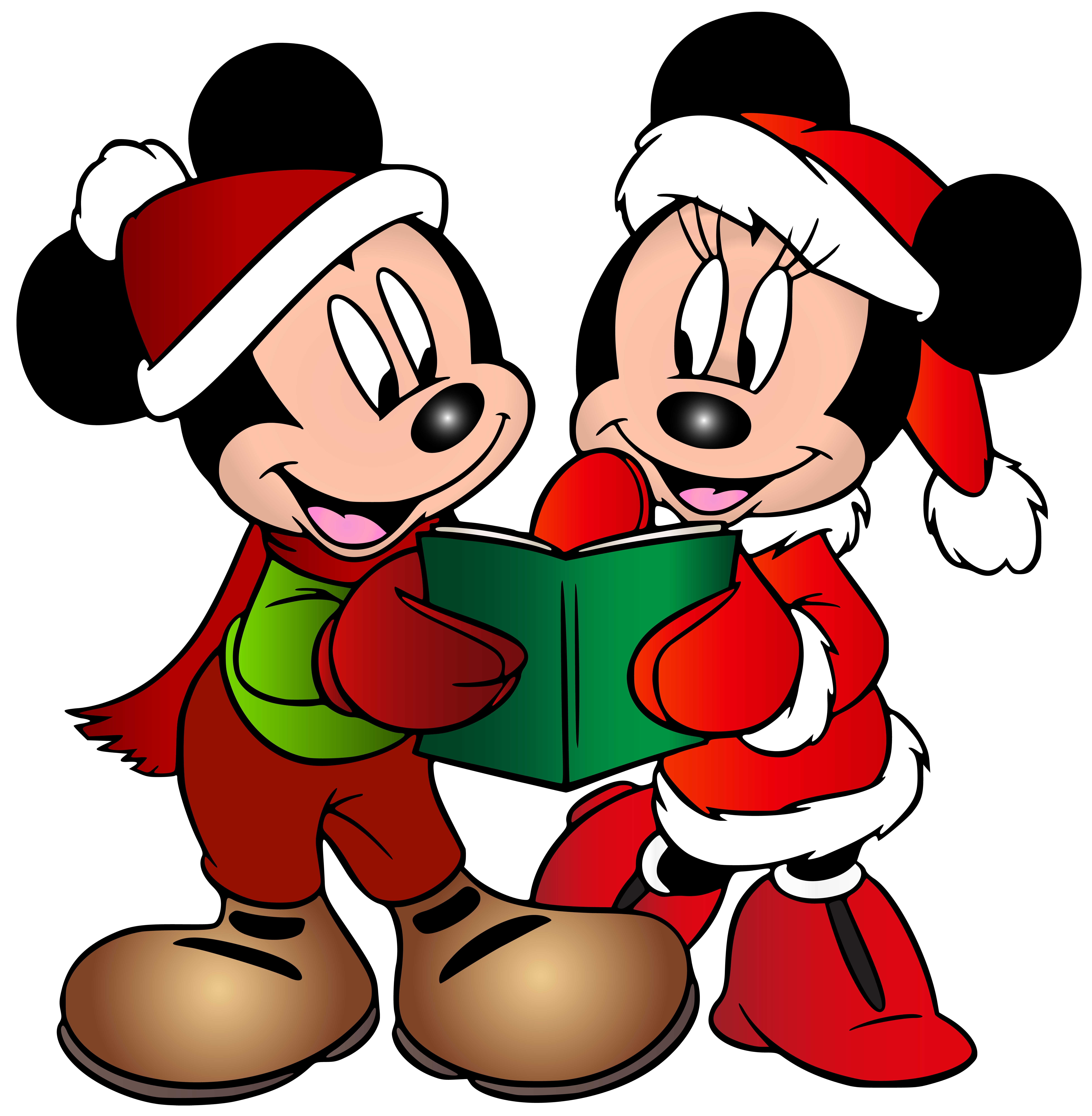 7826x8000 Minnie And Mickey Mouse Christmas Free Png Clip Art Image