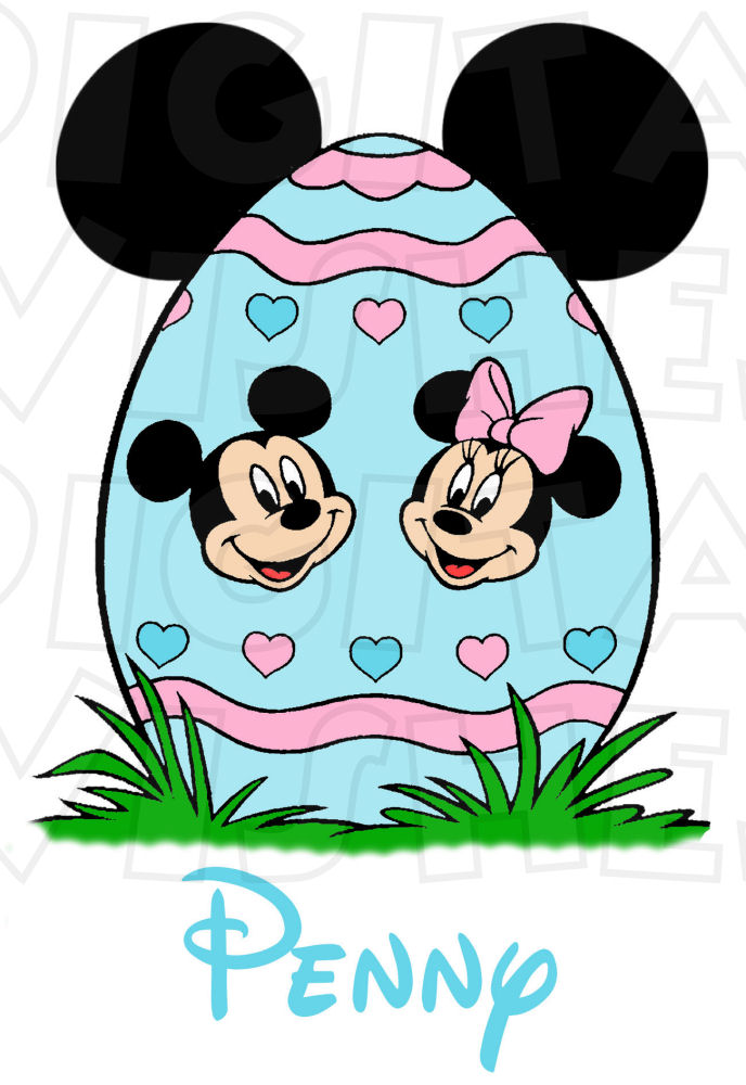 688x1000 Mickey And Minnie Mouse Easter Egg Instant Download Digital Clip