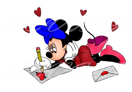 500x348 Minnie Mouse Heart Transparent Clipart
