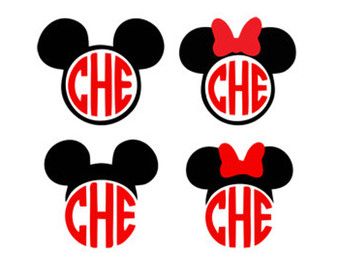 340x270 Mickey Mouse Minnie Mouse Monogram Frame Svg Dxf Jpeg Png File