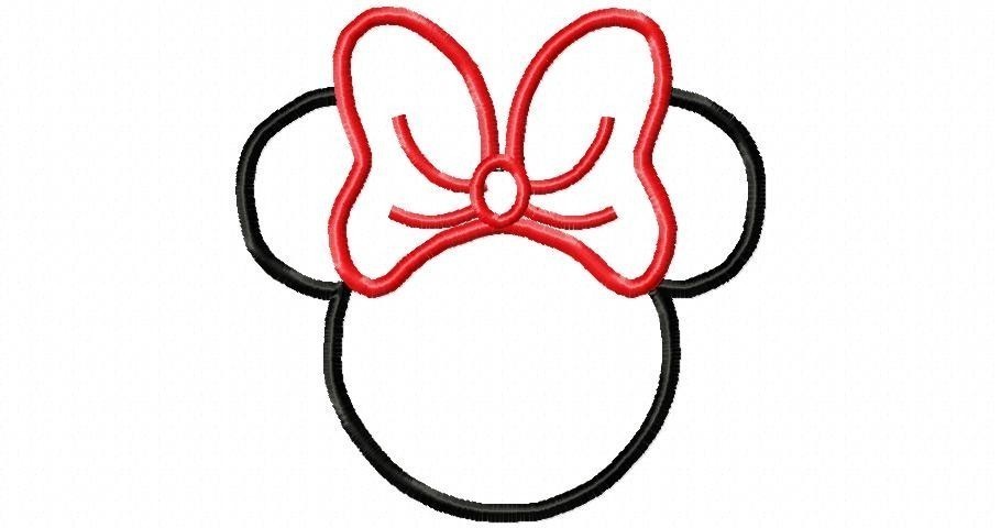 910x480 Minnie Mouse Face Clipart Outline