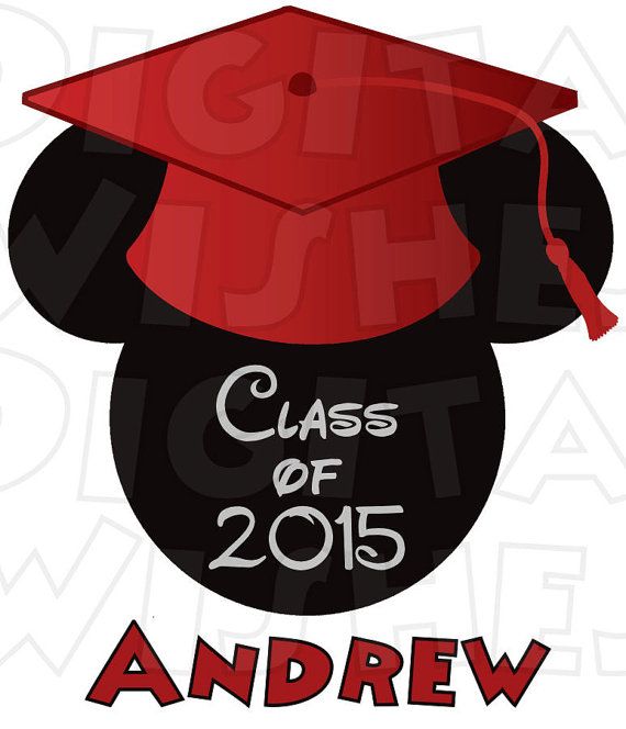 570x664 Graduate Mickey Mouse Ears Head Personalized Any By Digitalwishes