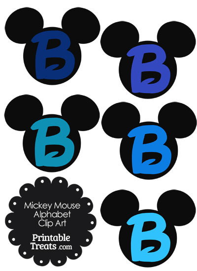 400x550 Blue Mickey Mouse Head Letter B Clipart Printable