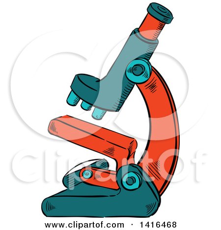 450x470 Clipart Of A Cartoon Blue Microscope Character Pointing