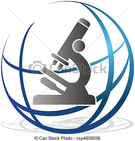 450x470 Global Science. An Image Of A Microscope Within An Abstract