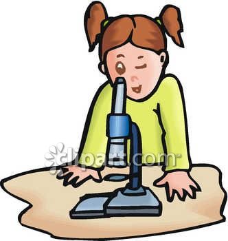 332x350 Royalty Free Clipart Image Young Girl Looking Through A Microscope